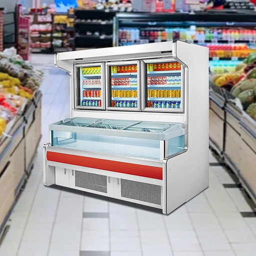 dual temp combination display freezer